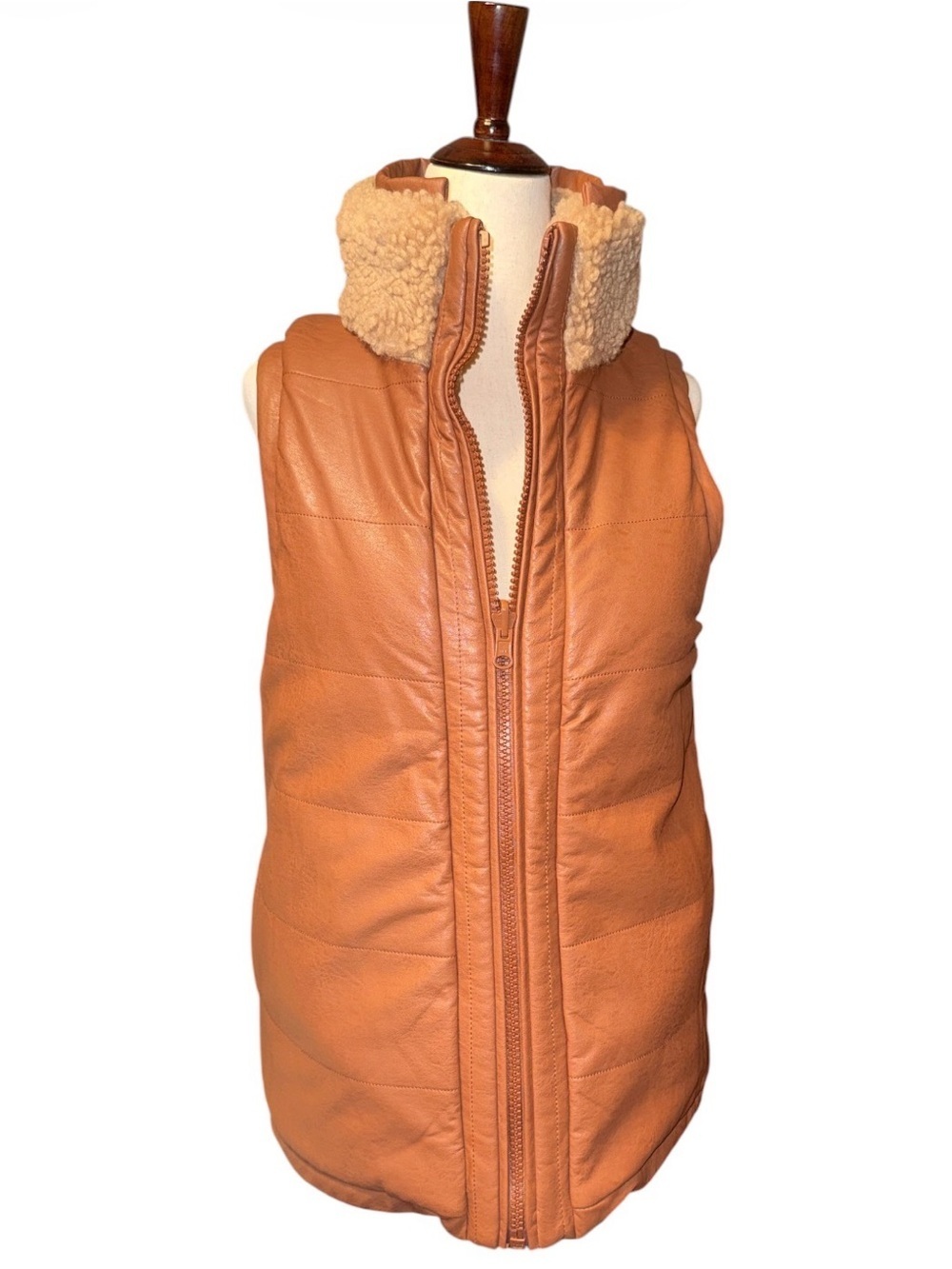 Tuckernuck Camel and Tan Shearling Reversible Beckham Vest